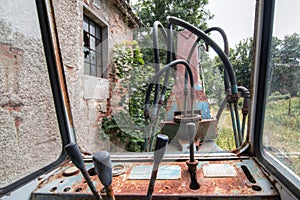 Abandoned and old broken digger