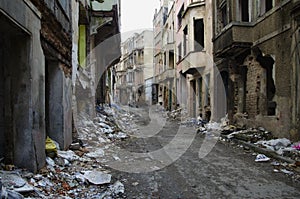 Abandoned old buildings and streets in Istanbul