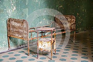 Abandoned old clinic bed