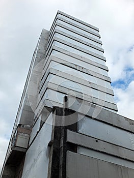 Abandoned old concrete highrise building