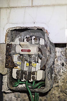 An abandoned old electrical component