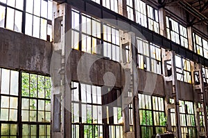 The abandoned old factory building inside