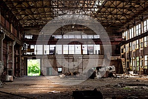 The abandoned old factory building inside