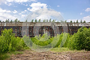 The abandoned old factory building outside