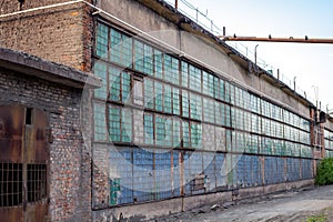 The abandoned old factory building outside
