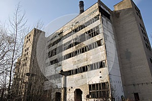 The abandoned old factory building outside. Kedainiai
