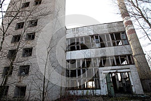 The abandoned old factory building outside. Kedainiai