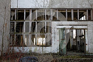 The abandoned old factory building outside. Kedainiai