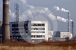 The abandoned old factory building outside. Kedainiai