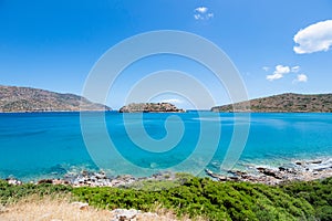 Abandoned old fortress and former leper colony, island Spinalonga, Crete, Greece