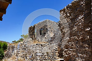 Abandoned old fortress and former leper colony, island Spinalonga, Crete, Greece