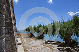 Abandoned old fortress and former leper colony, island Spinalonga, Crete, Greece