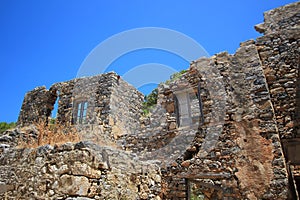Abandoned old fortress and former leper colony, island Spinalonga, Crete, Greece