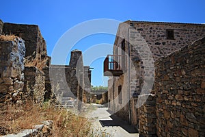 Abandoned old fortress and former leper colony, island Spinalonga, Crete, Greece