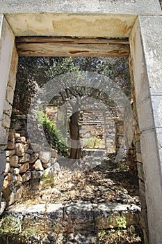 Abandoned old fortress and former leper colony, island Spinalonga, Crete, Greece