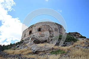 Abandoned old fortress and former leper colony, island Spinalonga, Crete, Greece