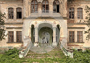 Abandoned old house front view - hdr