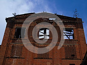 Abandoned Old Industrial Factory Brick Building photo