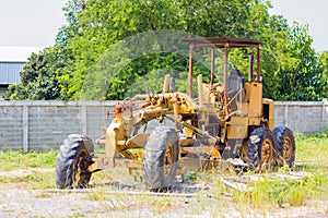 Abandoned old road grader