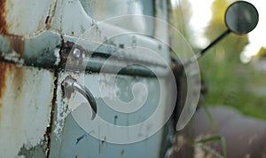 Abandoned old rusty pickup truck