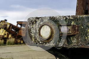 Abandoned old rusty rundown vehicles