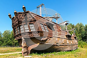 Abandoned old sailing ship