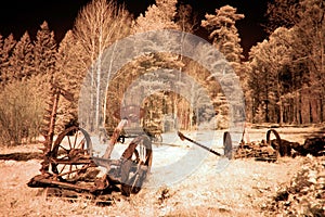 Abandoned old Seeder Agricultural machinery