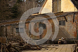 Abandoned old stone rural house. Village house