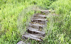 Abandoned old stone stairs