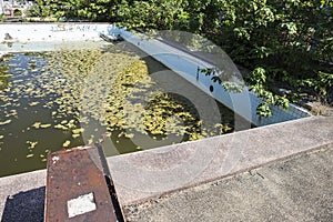 Abandoned old swimming pool