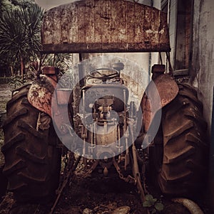 Abandoned old tractor
