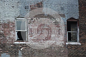 Abandoned Old Urban Brick Building