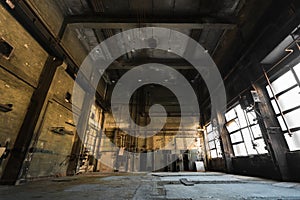 Abandoned old vehicle repair station, interior