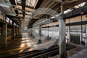 Abandoned old vehicle repair station, interior