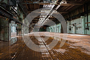 Abandoned old vehicle repair station interior