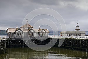 Abandoned old Victorian wooden pier building at Dunoon photo