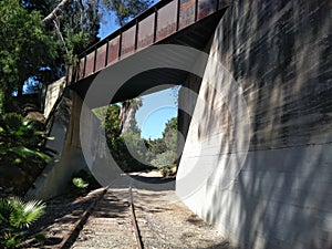 Abandoned Pacific Electric Railroad Tracks in Fullerton California photo