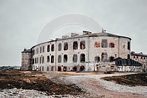 Abandoned Patarei prison near Baltic sea In Tallinn, Estonia. MÃ¤lestusmÃ¤rk deporteeritutele