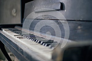 Abandoned piano in Pripyat in Chernobyl