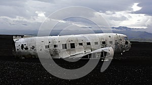 Abandoned plane wreck DC3, Solheimasandur beach, Iceland