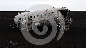 Abandoned plane wreck DC3, Solheimasandur beach, Iceland