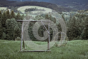 Abandoned playground, loneliness and nostalgie