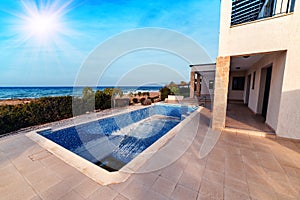 Abandoned pool and house