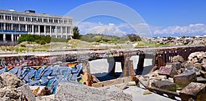 Abandoned Powerhouse with Breakwater: Tagging in Fremantle, Western Australia