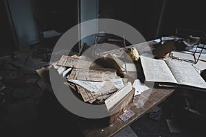 Abandoned preschool in Pripyat ghost town, Chernobyl Exclusion Zone. Nuclear, abandoned.