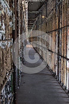 Abandoned Prison Cell Block Interior