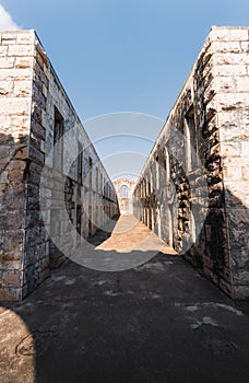 Abandoned prison cell block at Trial Bay Goal in Australia