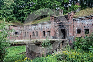 Abandoned Prussian fort `King Friedrich - Wilhelm I` in Kaliningrad