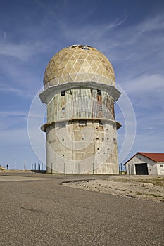 Abandoned radar station with domes in Serra da Estrela