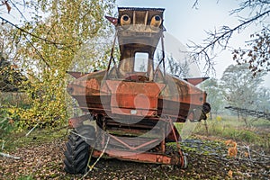 Abandoned radioactive technik that participated in the liquidation of the accident